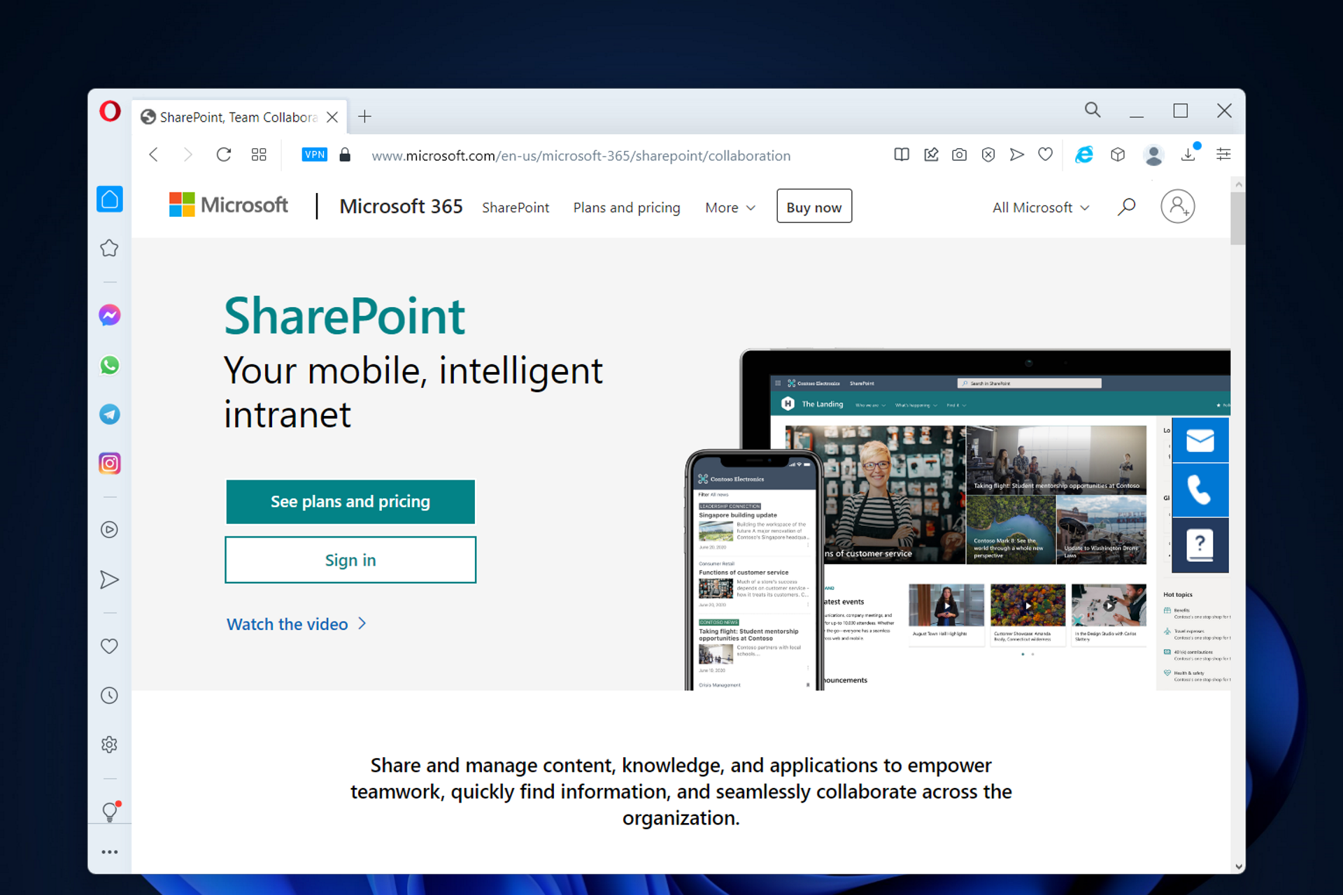 opera-sharepoint best browser for sharepoint