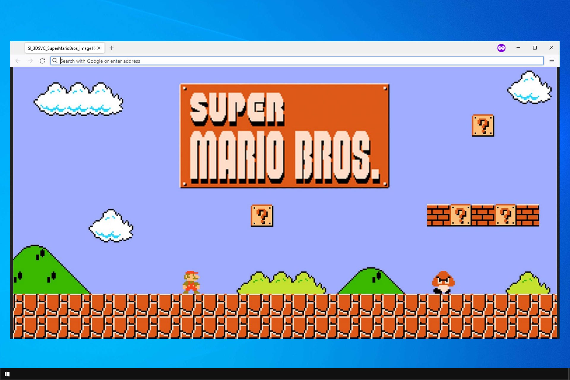 Full Screen Mario allows you to play Super Mario Bros. on your