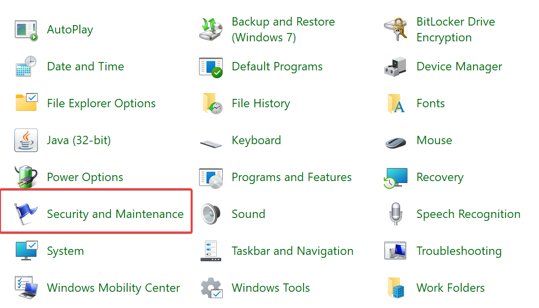 security and maintenance control panel