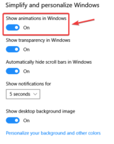 Old Disable Animation How to Disable Animations on Windows 10