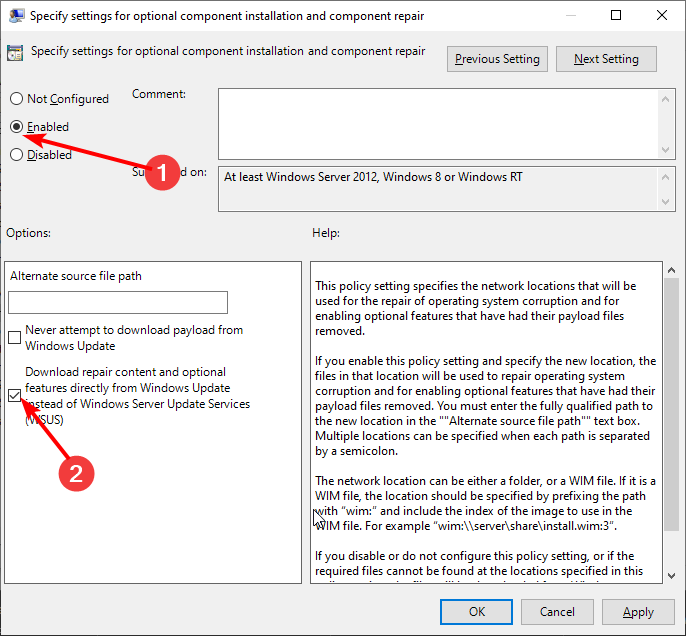 enabled cant install net framework 3.5 windows 10