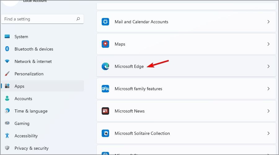 microsoft edge app settings