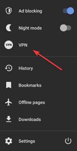 opera vpn settings android