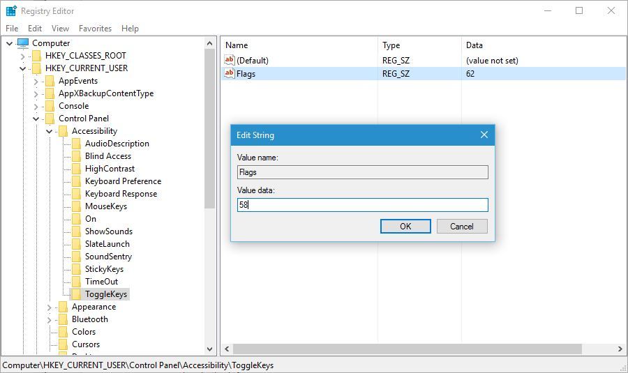 registry edit flags string