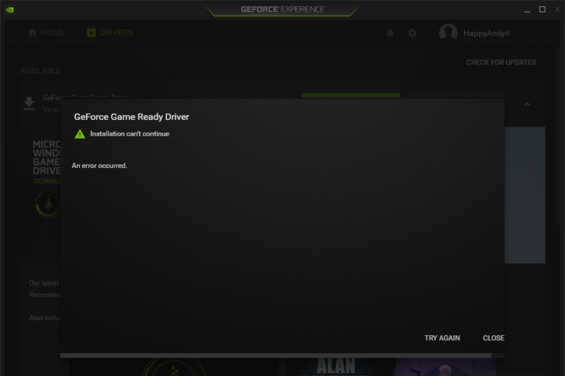 Fix: GeForce Game Ready Driver Installation Cant Continue