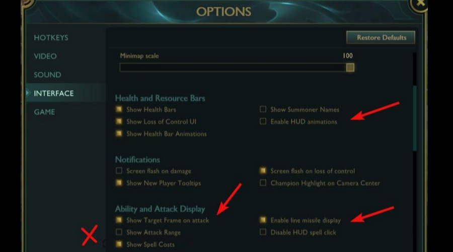 league of legends interface settings