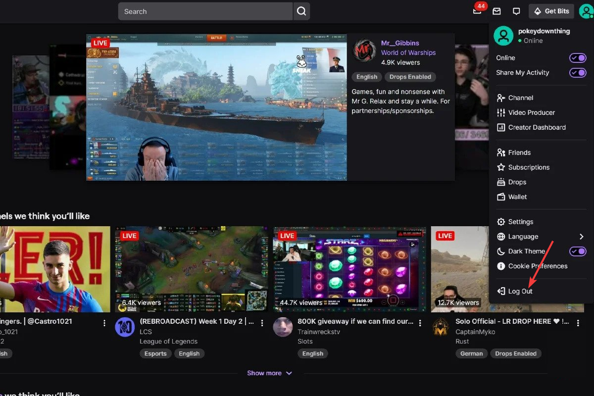 log out - error claiming bonus twitch