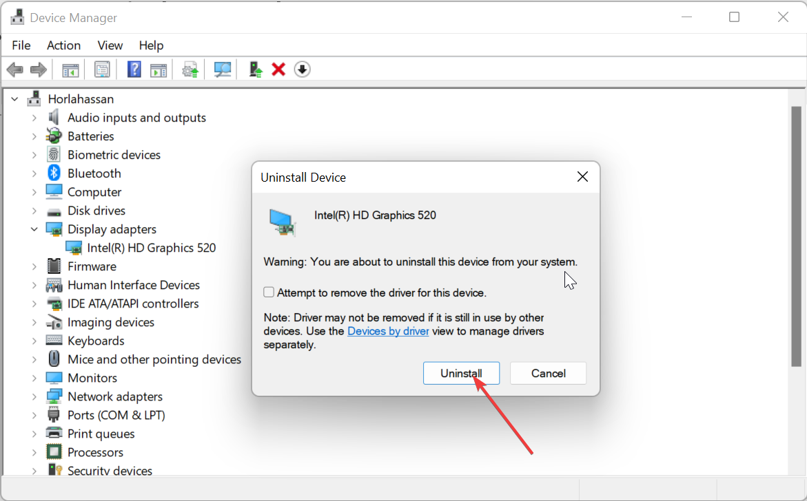 uninstall button the computer has rebooted from bugcheck