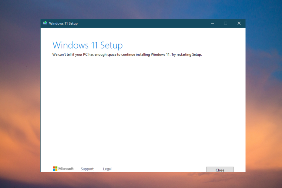 We Can't Tell if Your PC has Enough Space [Windows 11 Fix]