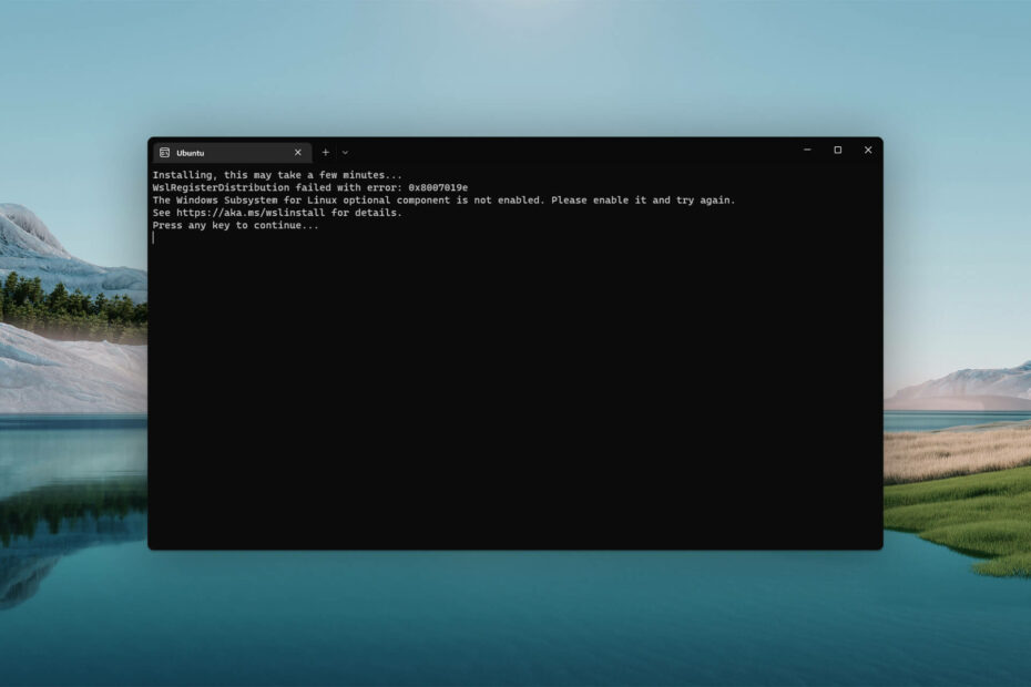 Optional Components Windows Subsystem for Linux Optional Component Is Not Enabled