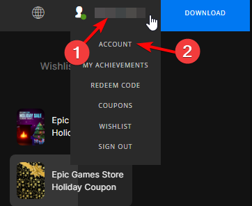 epic games account