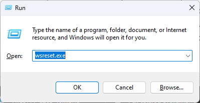 Run command wsreset.exe - pex-catalog availability data not found