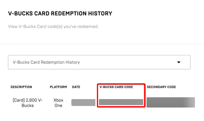 VBucks Xbox code