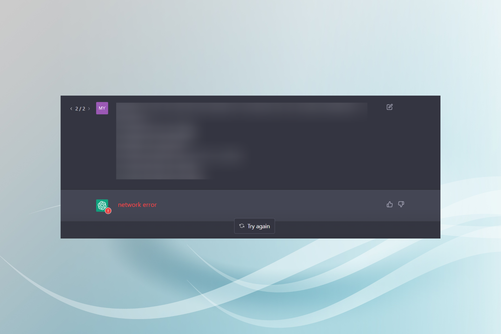 why does chat gpt say network error? 2