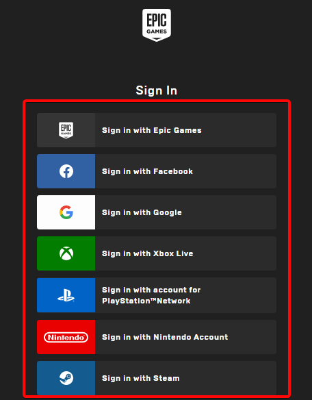 log into epic games