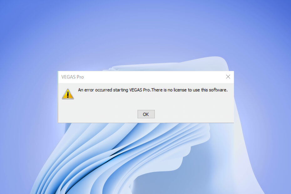 Error Occurred Starting Vegas Pro, There Is No License [Fix]