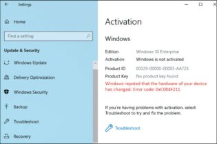 How to Fix the Windows 10 Activation Error Code 0xc004f211