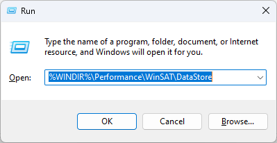 DATASTORE -windows experience index windows 11