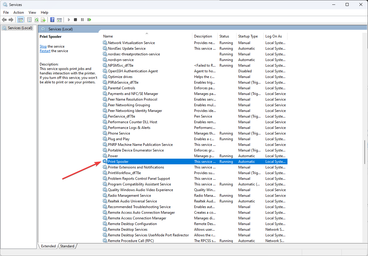 Printer Spooler -windows 11 can't find printer