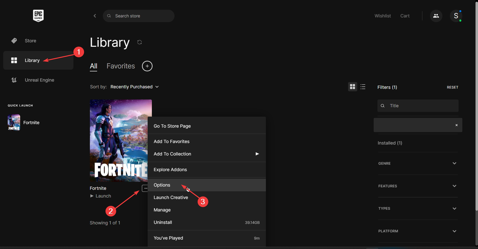 Options - Fortnite crashing Windows 11