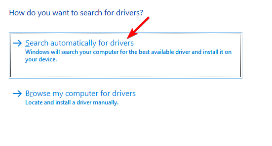Search automatically for drivers