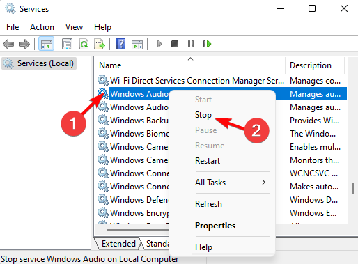 restart windows audio services