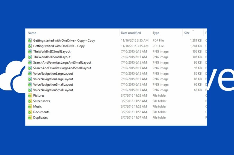 how to remove onedrive duplicate files