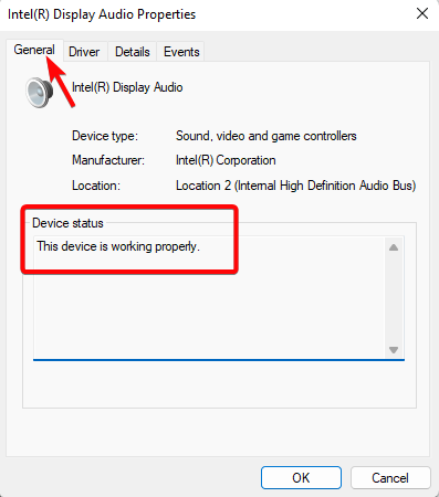 device status - This device is working properly