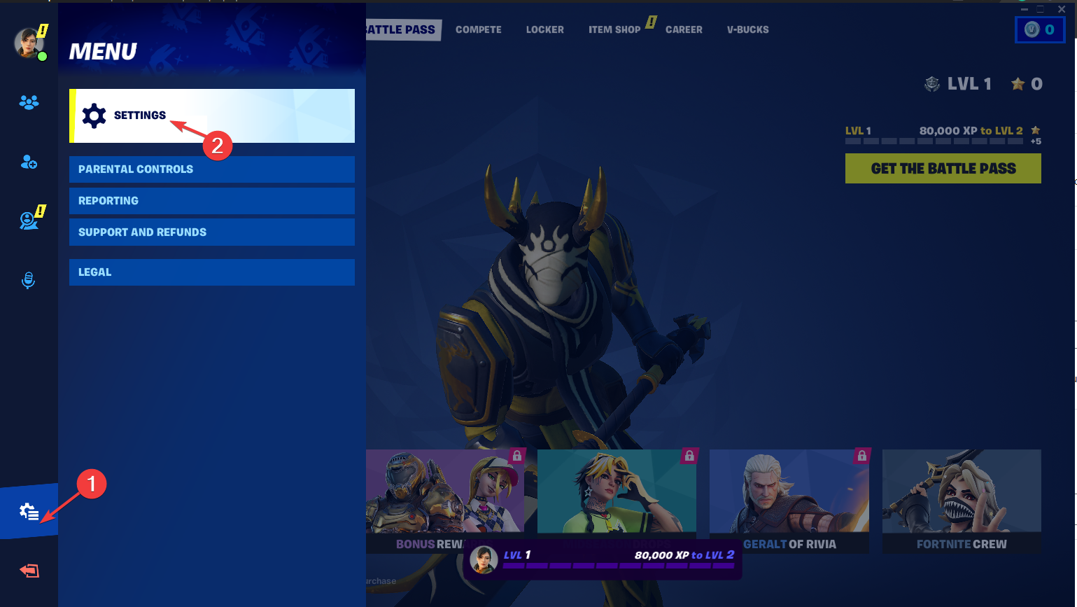 Settings - fortnite crashing windows 11