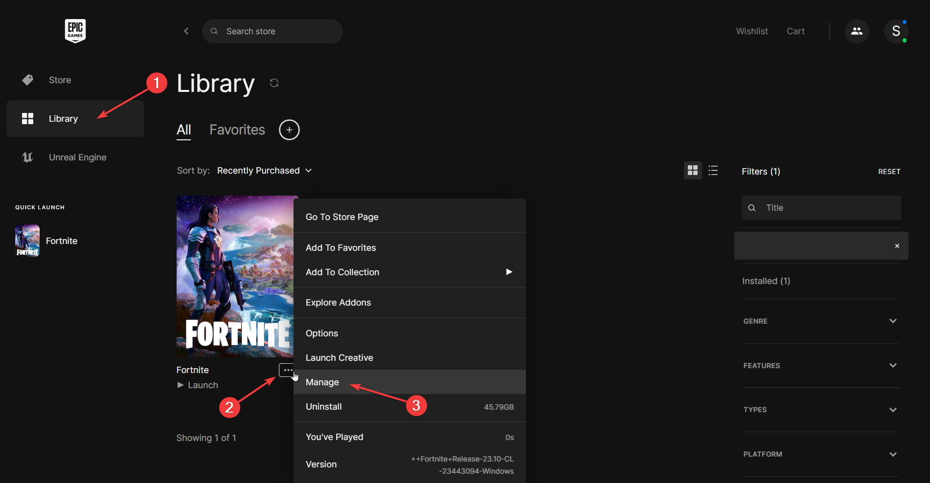 Manage -fortnite crashing windows 11