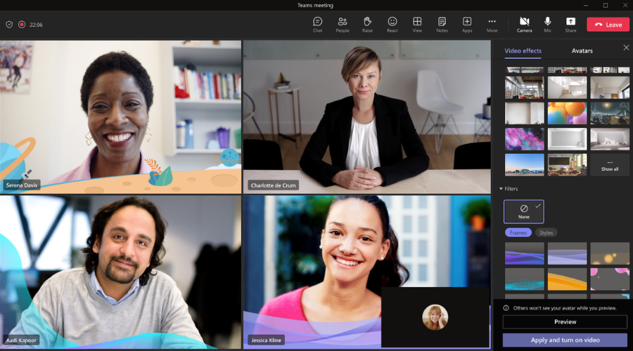 New video filters coming to Teams meetings today