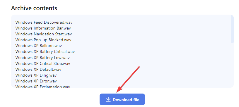 Download File WAV file