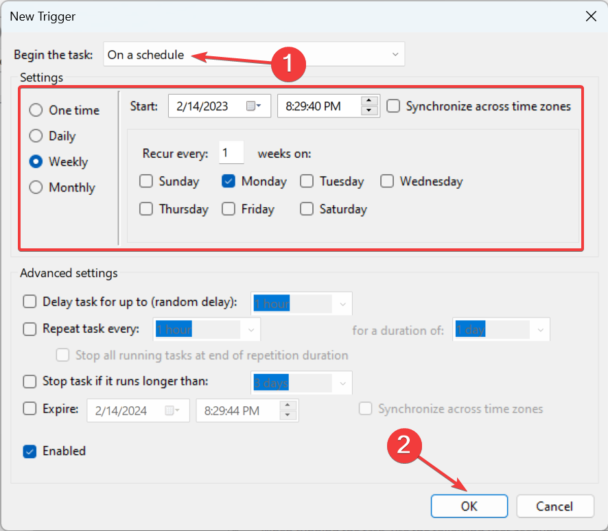 set frequency to fix disk defragmenter was scheduled using another program