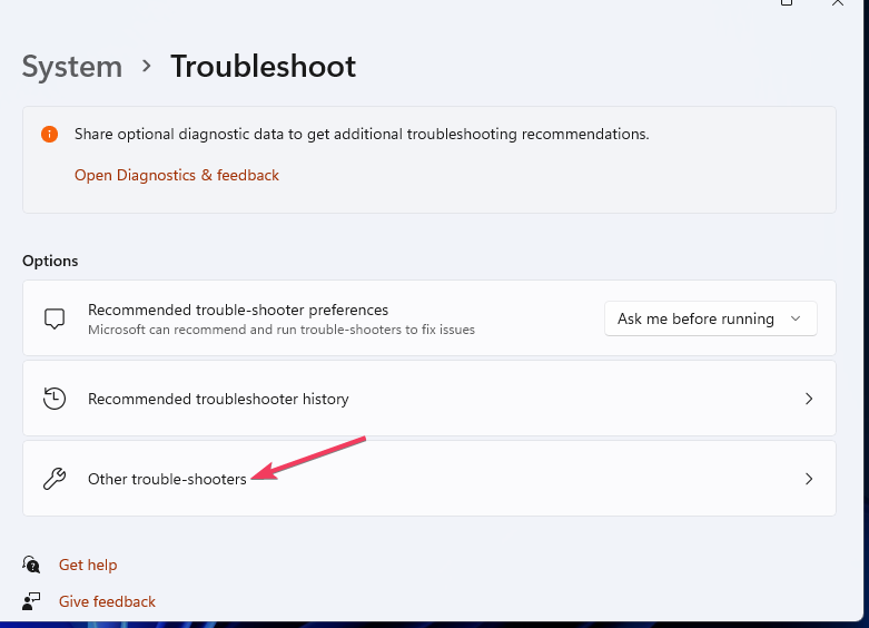 The Other trouble-shooters option Other trouble-shooters option microphone boost missing windows 11