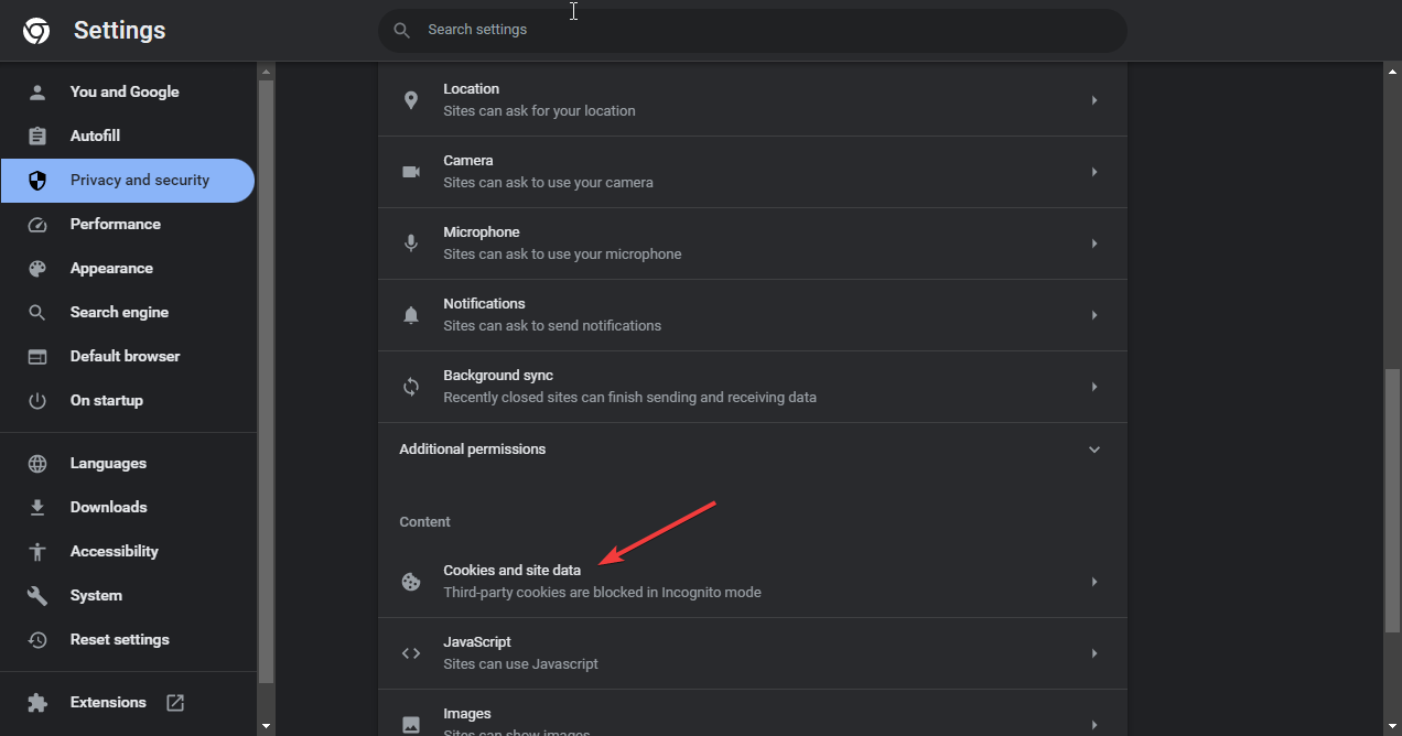 Cookies and site data Can't access Microsoft Teams Admin Center