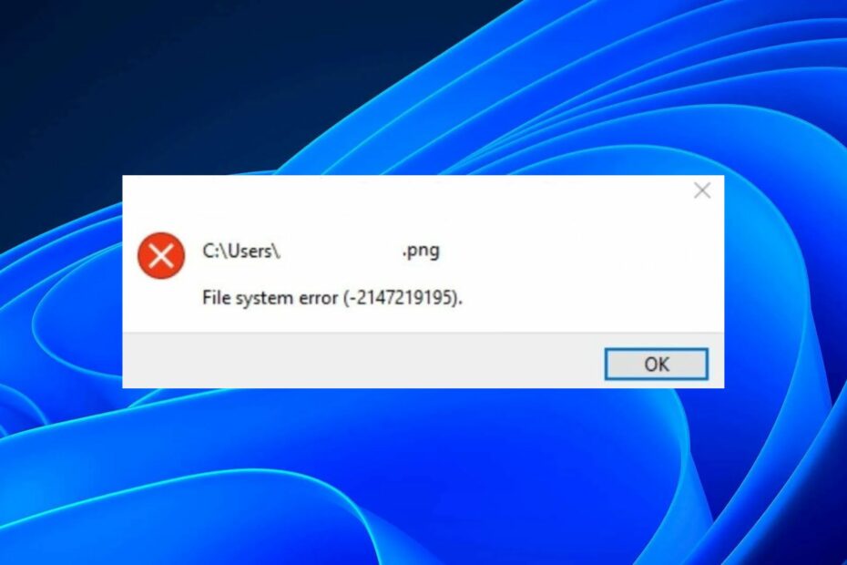 How to Fix File System Error (-2147219195)