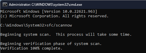 SFCSCANNOW CMD mouse stuck in middle of screen