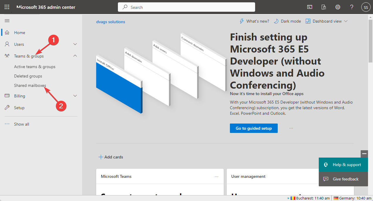 Shared mailboxes add a shared mailbox in outlook