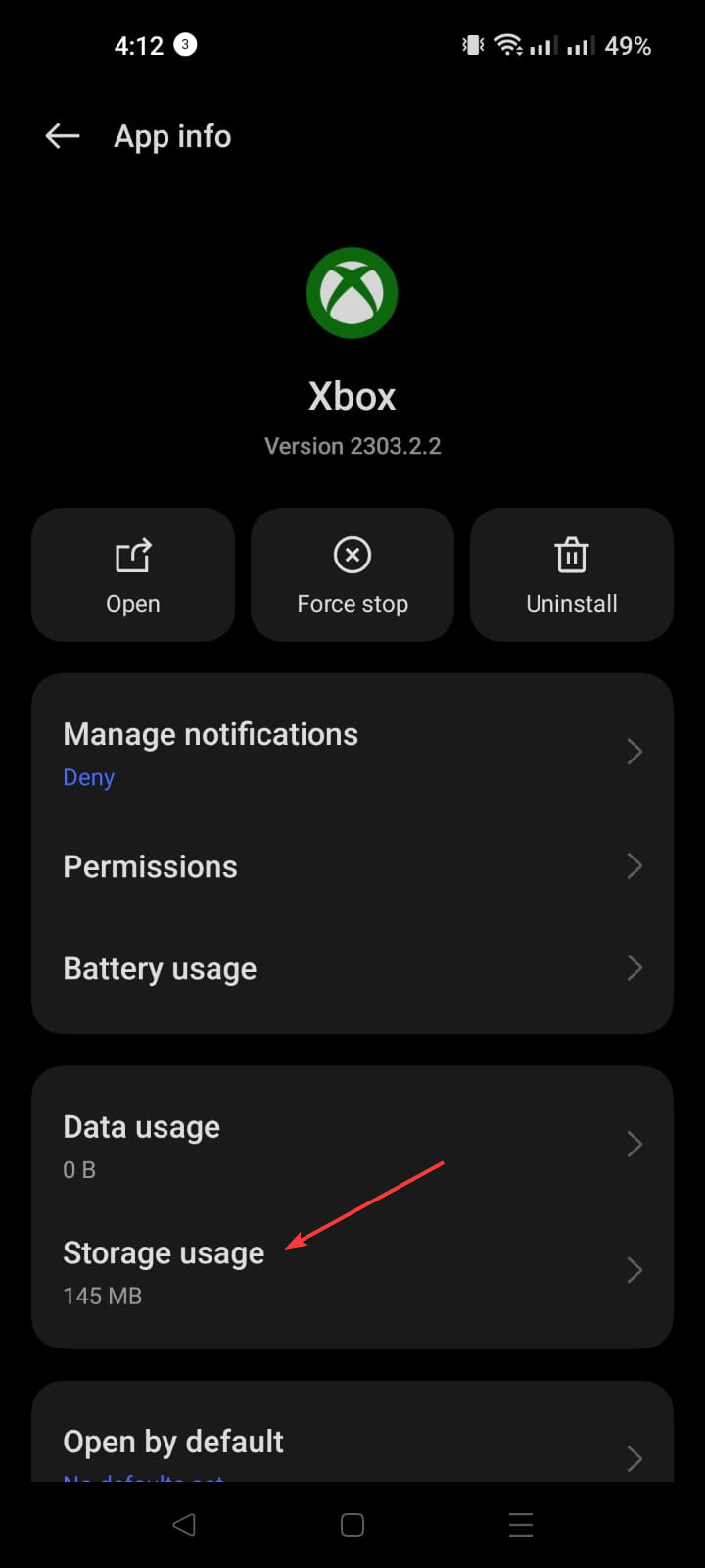 Storage usage