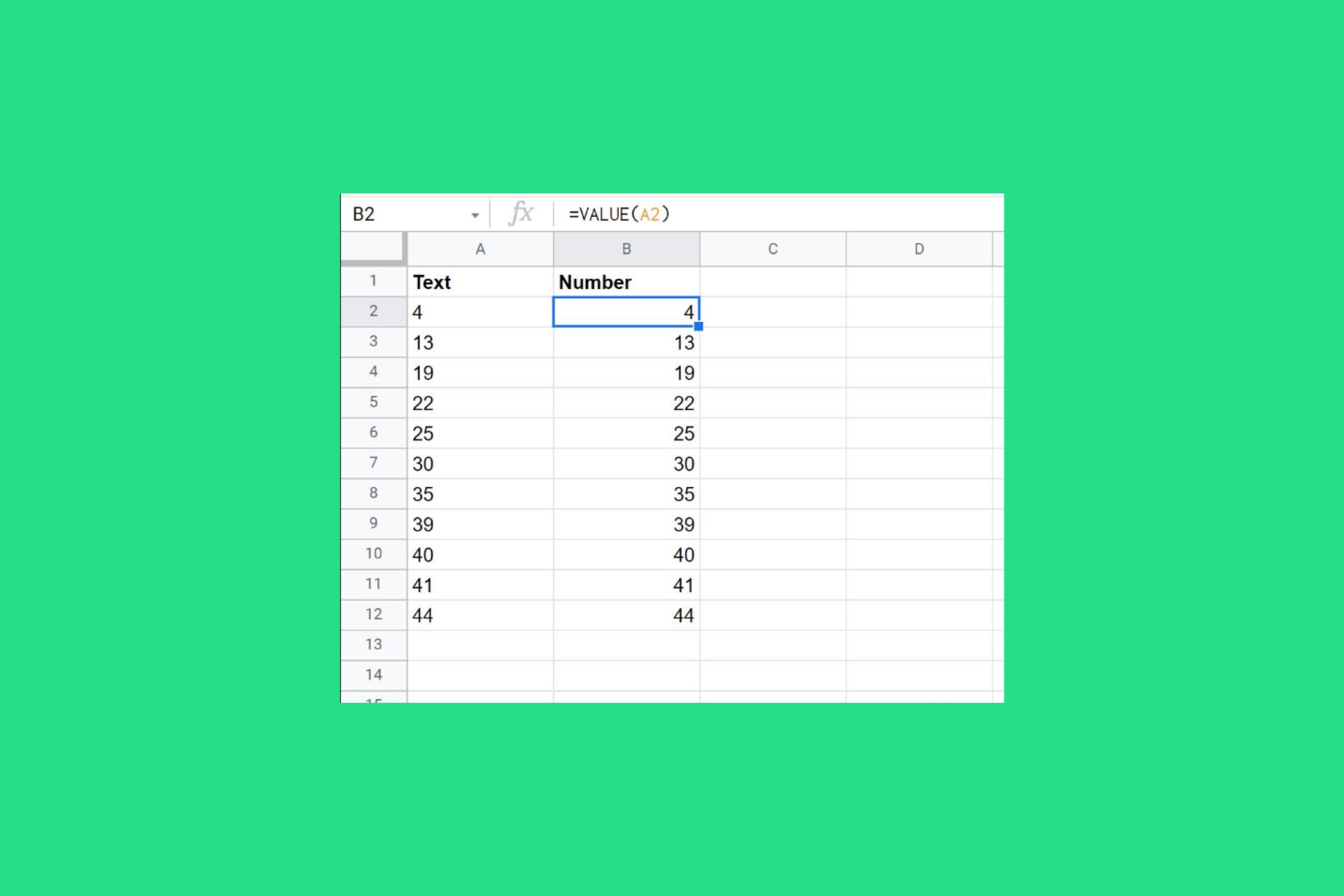 Google Sheets Convert Text to Number