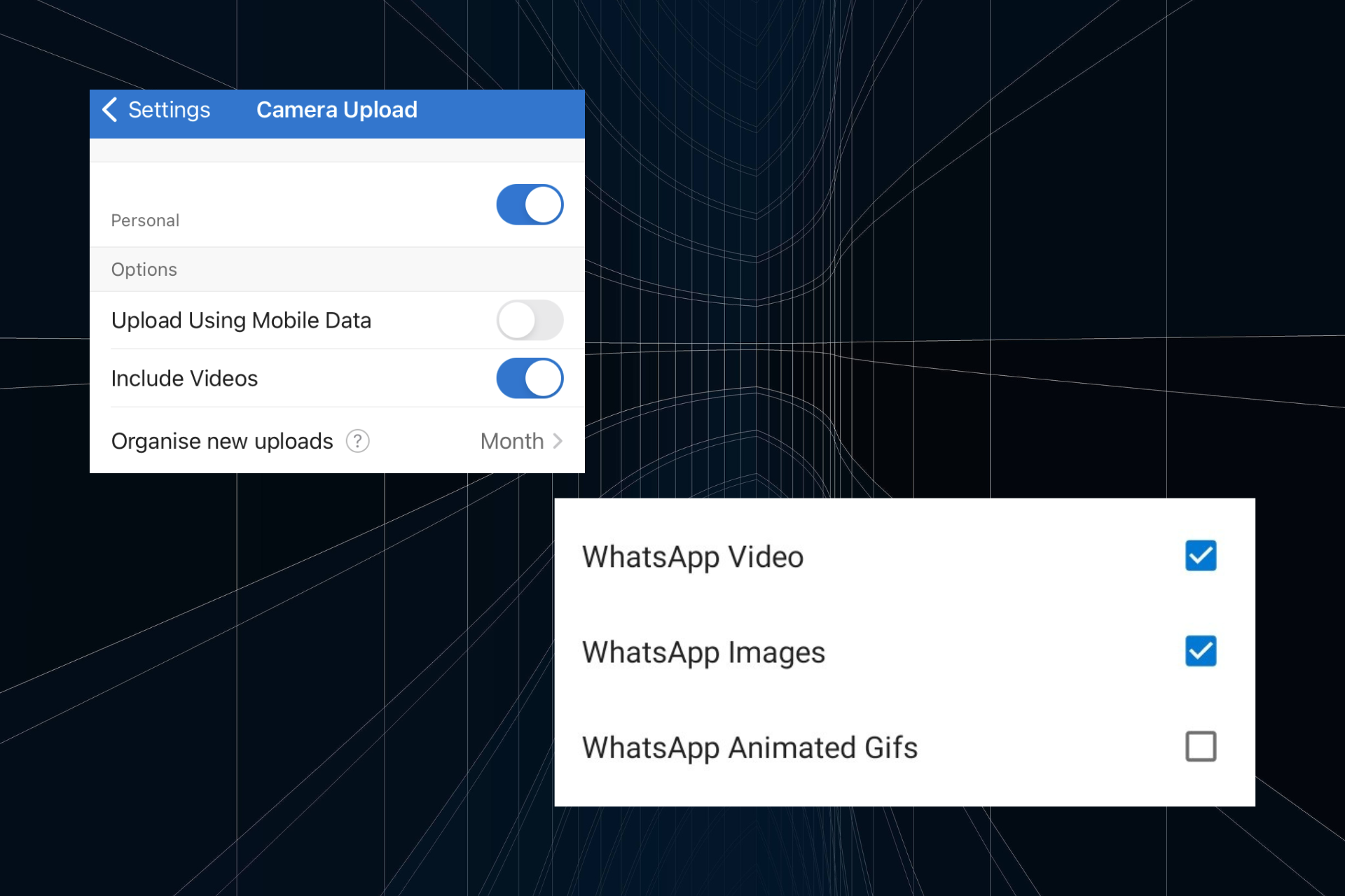 back up whatsapp files to onedrive