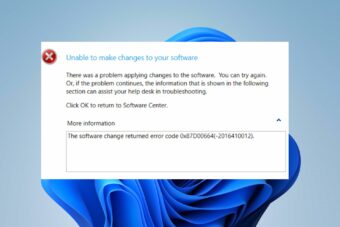 Fix: Software Update Failed SSCM Error Code 0x87d00664