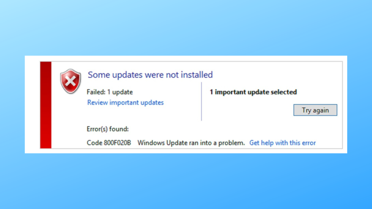 800f020b Windows update error