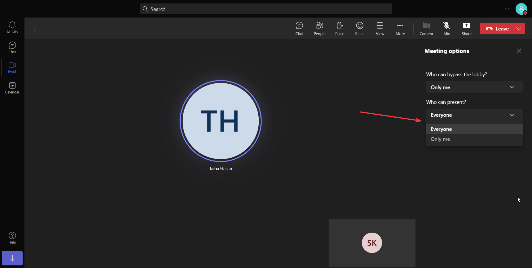 make someone a presenter in Microsoft Teams