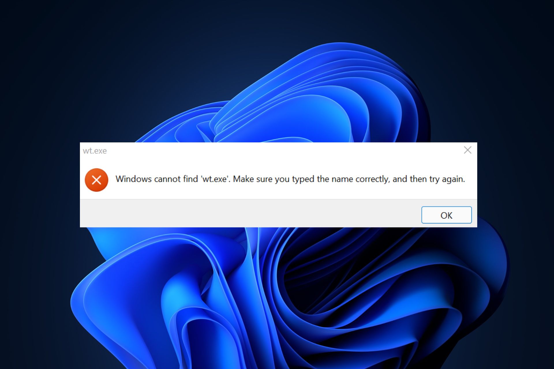 Windows cannot find wt exe