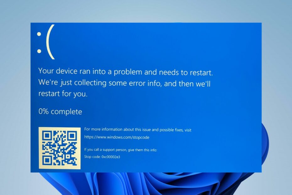 0xc00002e3 BSoD Error Code: How to Fix It