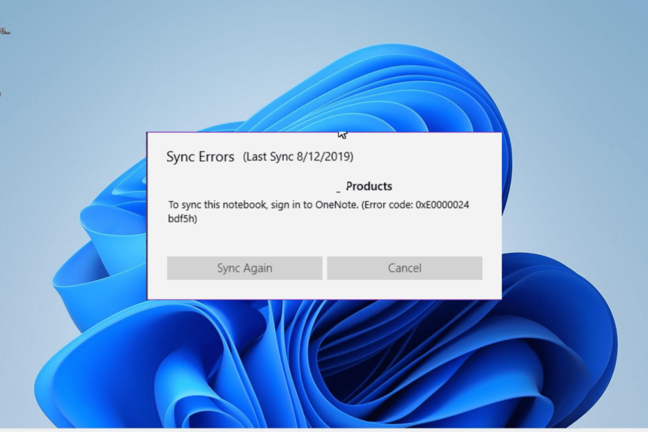 0xe0000024 bdf5h OneNote Sync Error: How to Fix it
