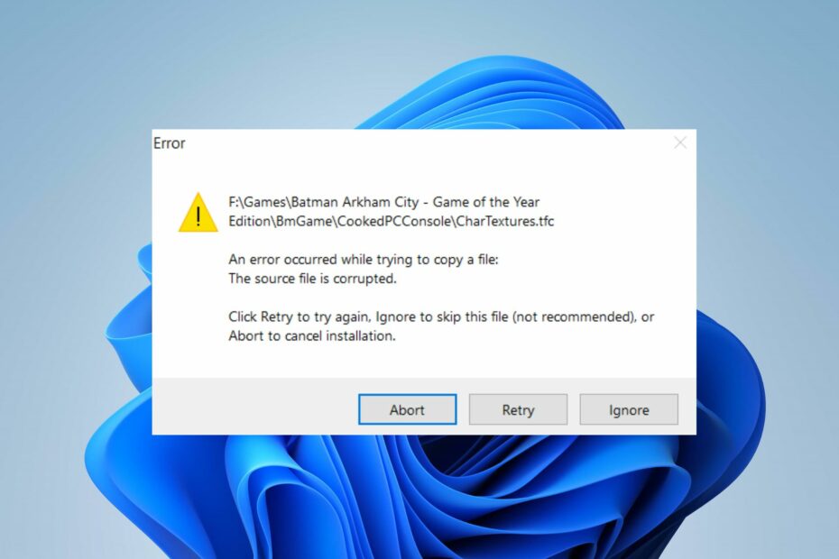 Fix: An Error Occurred While Trying to Copy a File