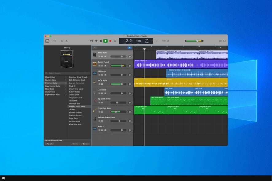 garageband windows 10