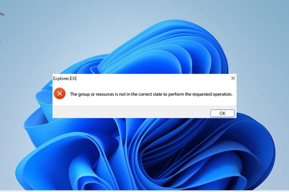 The Group or Resource is Not in the Correct State [Fix]